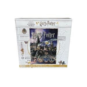 NEW Harry Potter 1000 Piece Puzzle Hedwig Hogwarts Castle School Crests Aquarius
